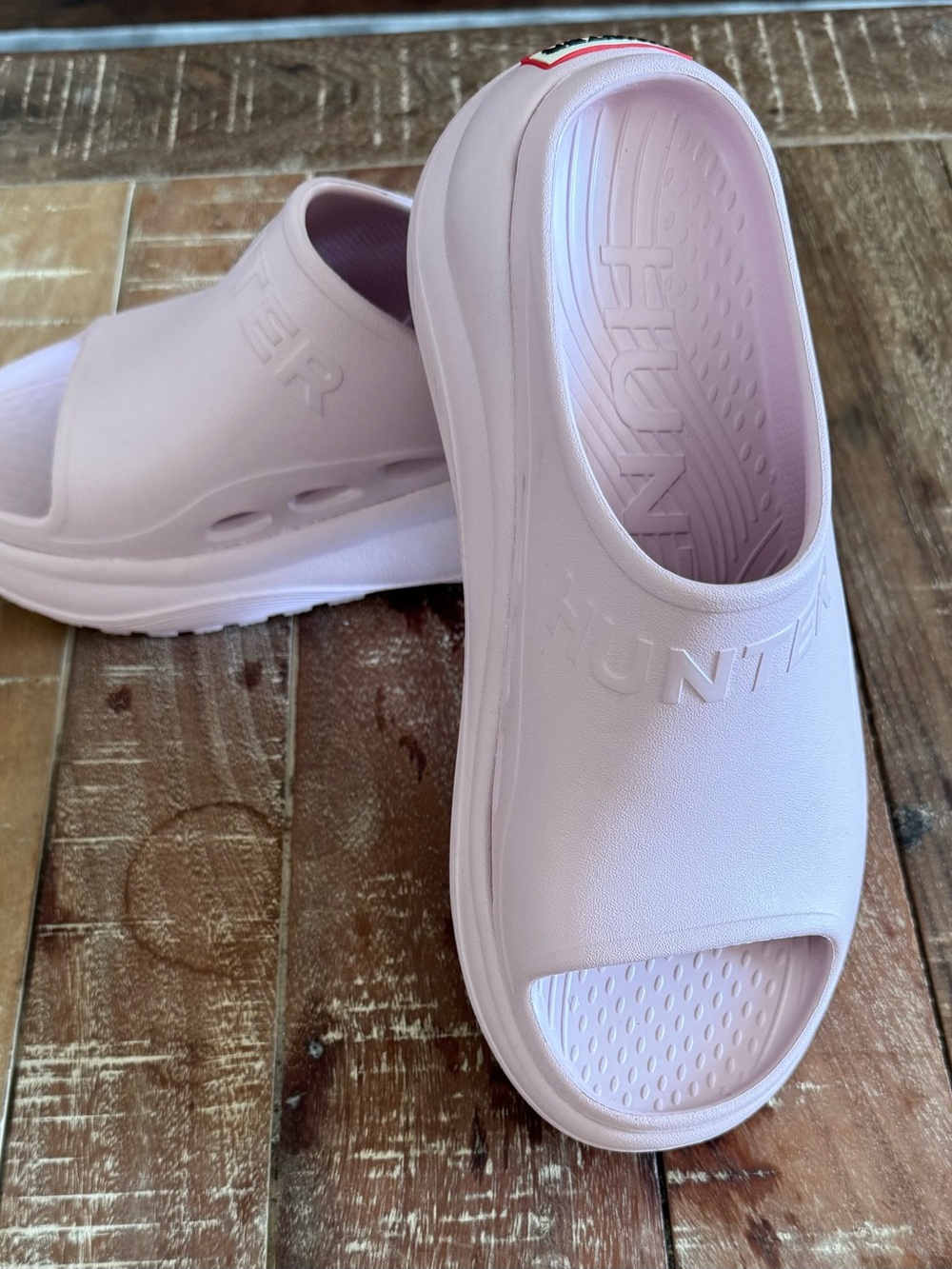 Hunter Platform Slide Sandals Blush Pink Chunky Slides Women’s Size 9